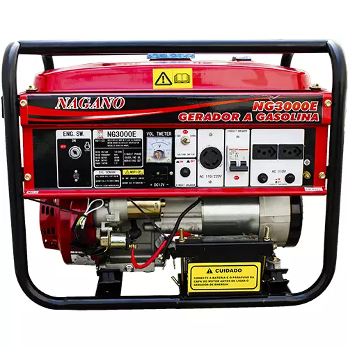 Gerador de Energia a Gasolina 3 kva Monofásico partida elétrica 110/220v - NG3000E