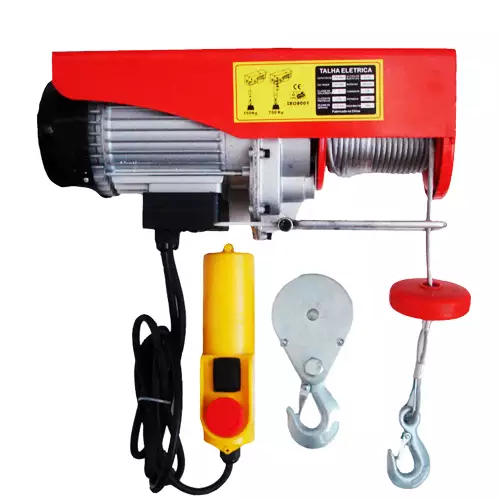 Talha Guincho Elétrica 1800 watts capacidade 600 a 1200 kG elevação de 6/12 metros - TE51