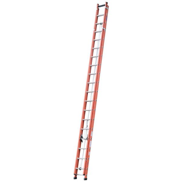 Escada Extensível Vazada Laranja com 32 Degraus Úteis 5.75x9.9m COGUMELO-EFV-32