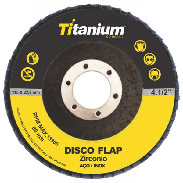 Disco Flap Zircônio 4.1/2 Pol. 115mm Grão 40 TITANIUM-5446