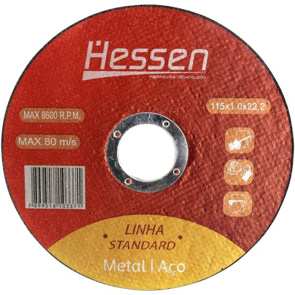 Disco de Corte Standard 115 x 1 x 22,2mm HESSEN-34255