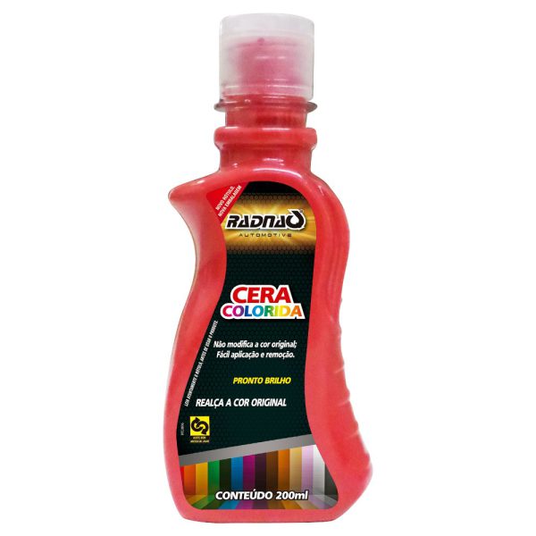 Cera Colorida Automotiva Vermelha 200ml RADNAQ-RQ1164-01