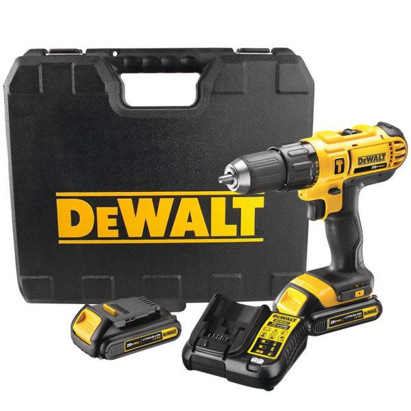Parafusadeira/Furadeira Impacto a Bateria 20V Li-Ion 1/2 Pol. com Carregador 2 Bat. e Maleta DEWALT-DCD776C2-BR