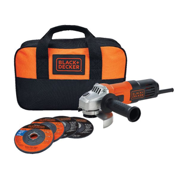 Esmerilhadeira Angular 4.1/2 Pol. 650W 110V com 4 Discos e Bolsa BLACK+DECKER-G650K5-B