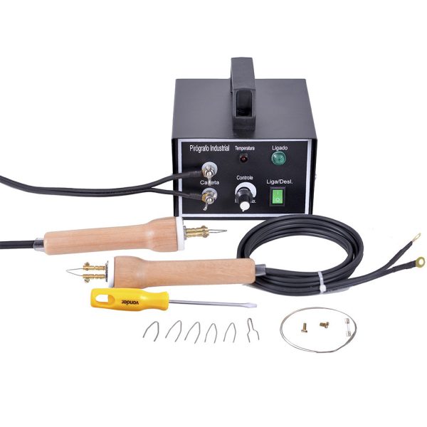 Pirógrafo Industrial 80W Bivolt com Acessórios CENTER-TI-PI-80