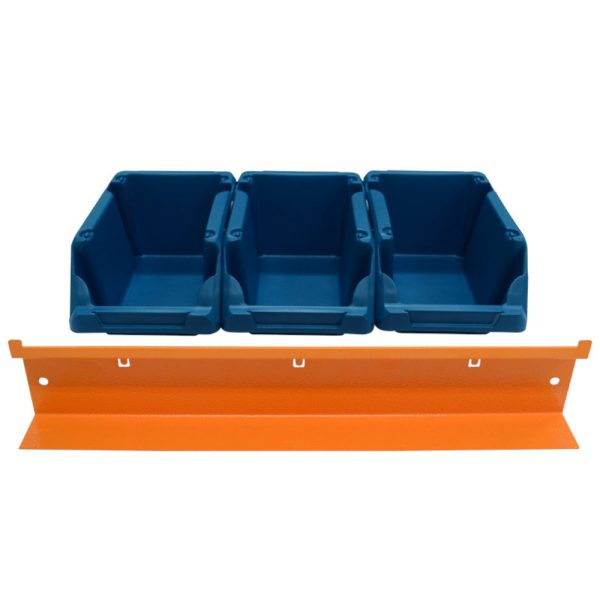 Kit 3 Gavetas Plásticas Nr. 3 Azul com Suporte para Painel de Ferramentas PRESTO-40405
