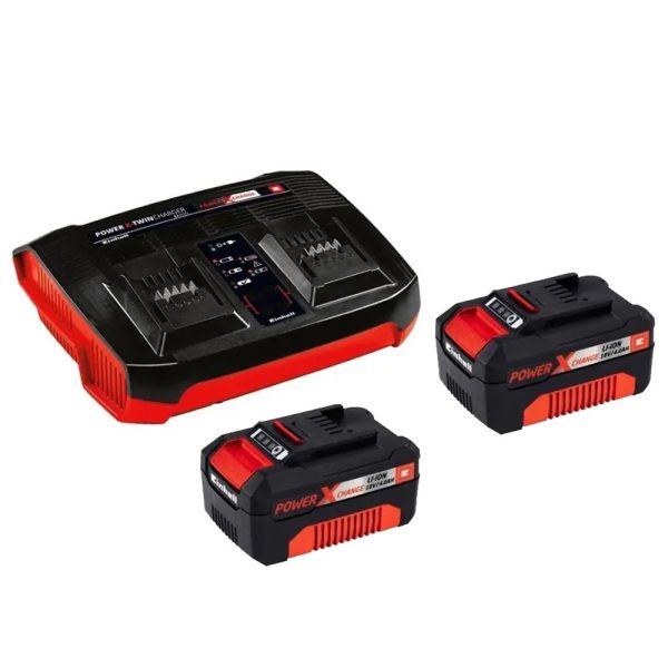 Kit 2 Baterias Íons de Lítio Power X-Change 18V 4,0Ah com Carregador Duplo Bivolt EINHELL-45.120.94