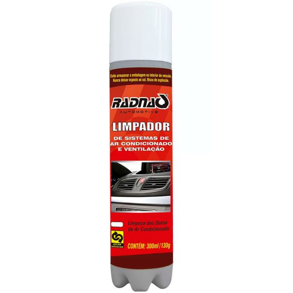 Limpa Ar Condicionado Spray Carro Novo 300ml/ 130g com Tubo Prolongador RADNAQ-RQ6054-01S