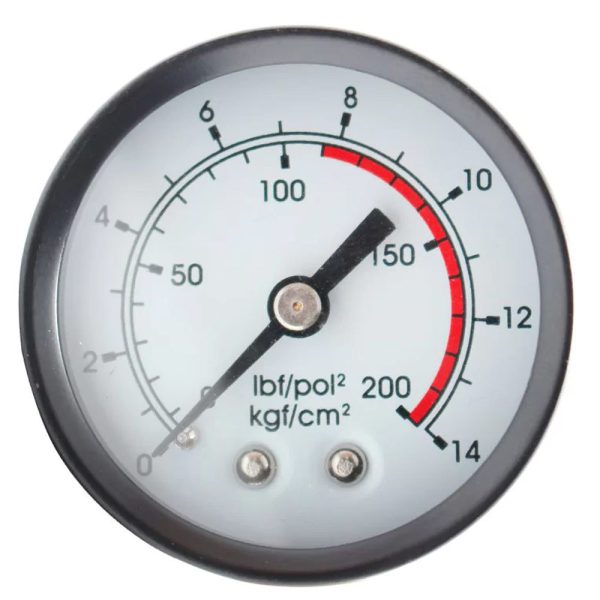 Manômetro Horizontal 50mm 200 PSI 1/4 Pol. para Compressor ALF IMPORT-M11-50-H-4-200-REV2