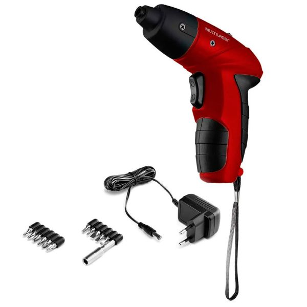 Parafusadeira a Bateria 1/4 Pol. com Carregador Bivolt e 11 Bits MULTILASER-HO031