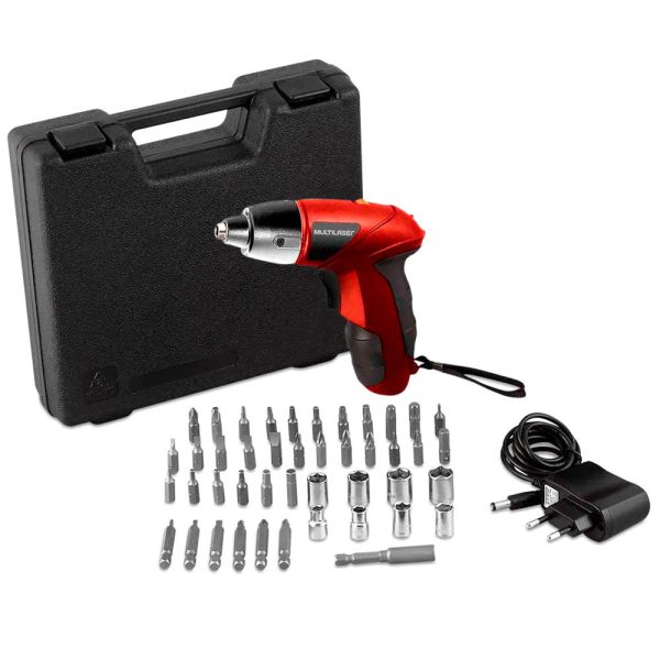 Parafusadeira a Bateria 4,8V com Carregador Bivolt Maleta e Acessórios MULTILASER-HO063