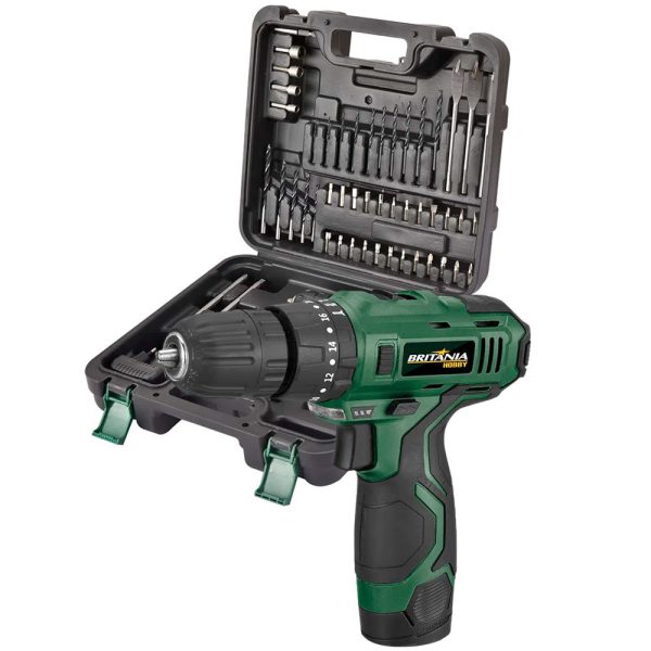 Parafusadeira Furadeira a Bateria BPF03MF 12V Lítio com Carregador Bivolt Maleta e Acessórios BRITANIA-61105007