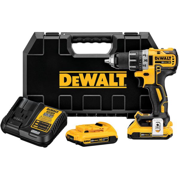 Parafusadeira Furadeira 1/2 Pol. 20V Brushless com 2 Baterias 2,0Ah Carregador 127V e Maleta DEWALT-DCD791D2-BR