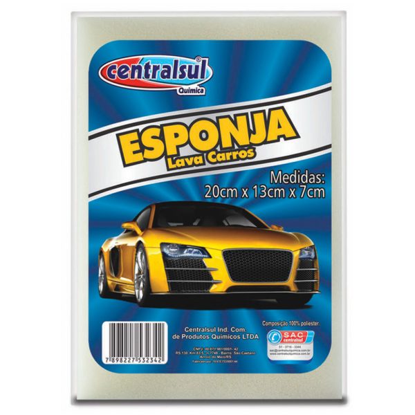 Esponja Lava Carros 100% Poliéster CENTRALSUL-000055-8