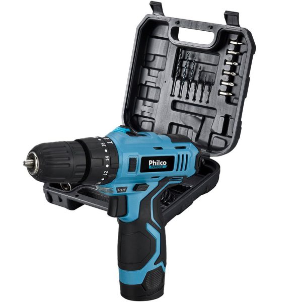 Parafusadeira Furadeira de Impacto PPF03M 3/8 Pol. 12V1,5Ah Lítio com Carregador Bivolt Maleta e Acessórios PHILCO-51105019