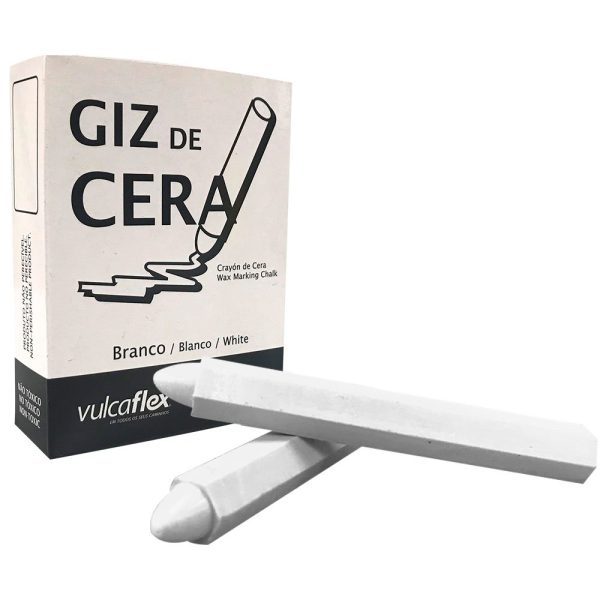 Giz de Cera Branco com 12 Unidades VULCAFLEX-175