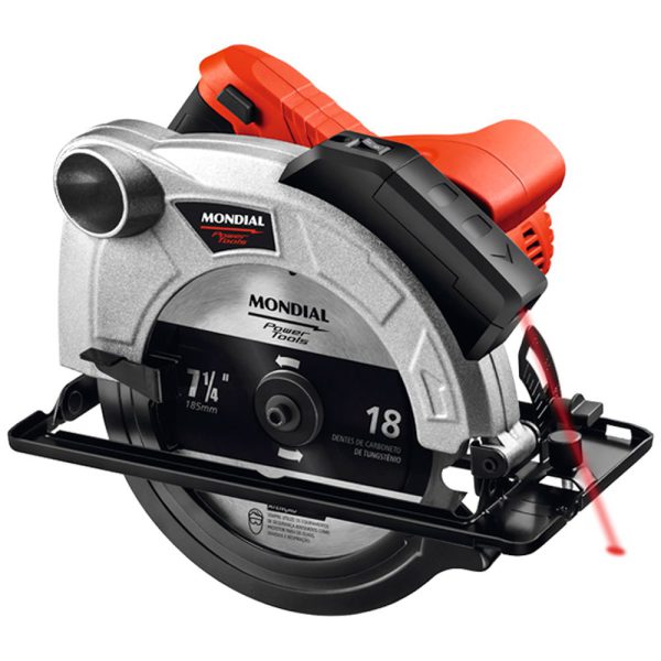 Serra Circular 7.1/4 Pol. 185mm 1500W 220V com Disco de Corte e Guia Laser MONDIAL-FSC-03