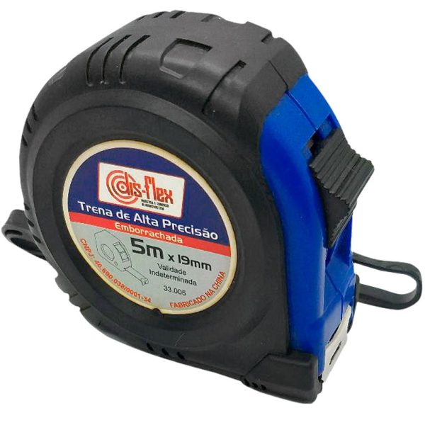 Trena Emborrachada com Fita de Aço 5m x 19mm DISFLEX-33005