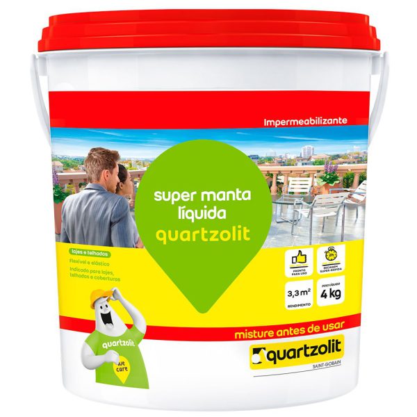 Impermeabilizante Branco Super Manta Líquida 4kg QUARTZOLIT-311700334053