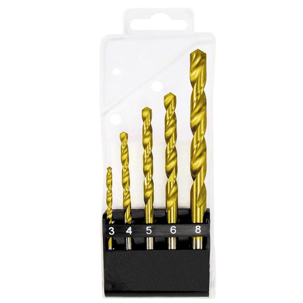 Jogo de Brocas para Metal de 3 a 8mm em Titânio com 5 Peças MTX-723839
