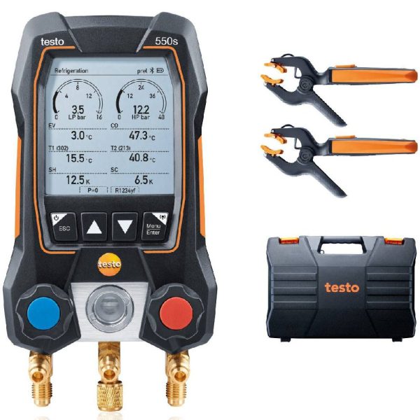 Kit Manifold Digital 550S sem Fio com Sistema de Refrigeração e Bluetooth TESTO-0564 5502