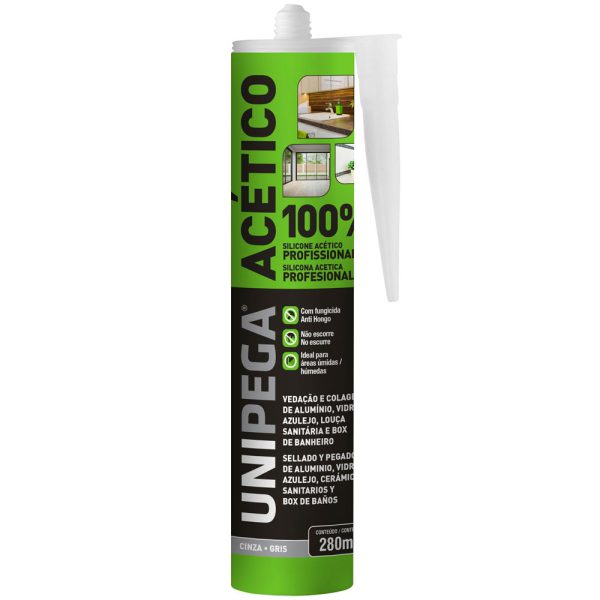 Silicone Acético Cinza 280ml UNIPEGA-05090403