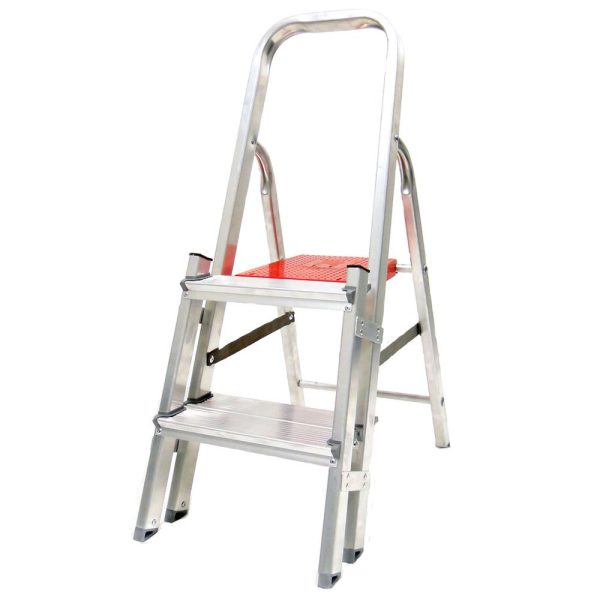 Escada Dupla em Alumínio 2 Degraus 93cm REISAM-906331