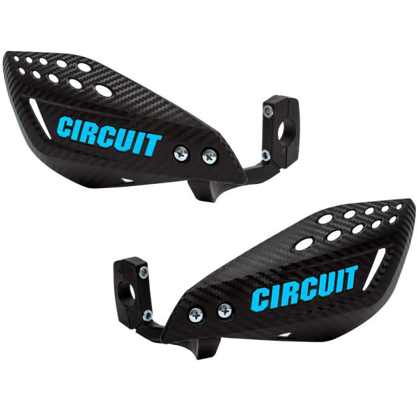 Protetor de Mão com Haste Injetada Carbon e Azul para Motos CIRCUIT EQUIPMENT-PM061-2DAA