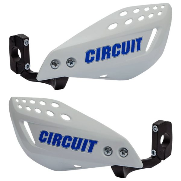 Protetor de Mão com Haste Injetada Branco e Azul para Motos CIRCUIT EQUIPMENT-PM061-22AA