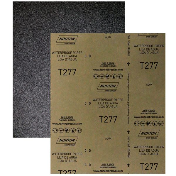 Folha de Lixa Dágua Grão 180 230x280mm 50 Unidades NORTON-5539541825