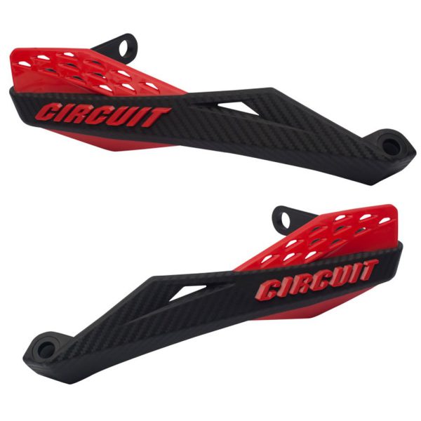 Protetor de Mão Fênix Carbon II Taper Preto e Vermelho Claro para Motos CIRCUIT EQUIPMENT-PM081-21V