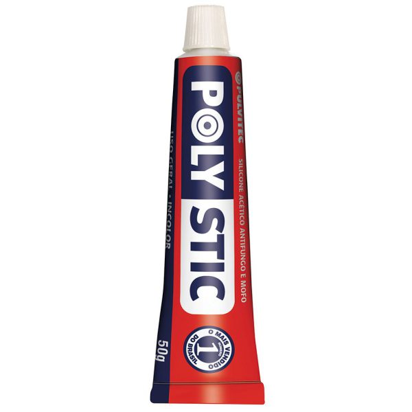 Silicone Acético Polystic Uso Geral Incolor Bisnaga 50g PULVITEC-ZB021
