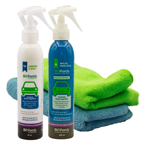 Kit de Limpeza Antiviral Auto e Brilho com 4 Peças BIOFORCIS-BIOCOMBO003