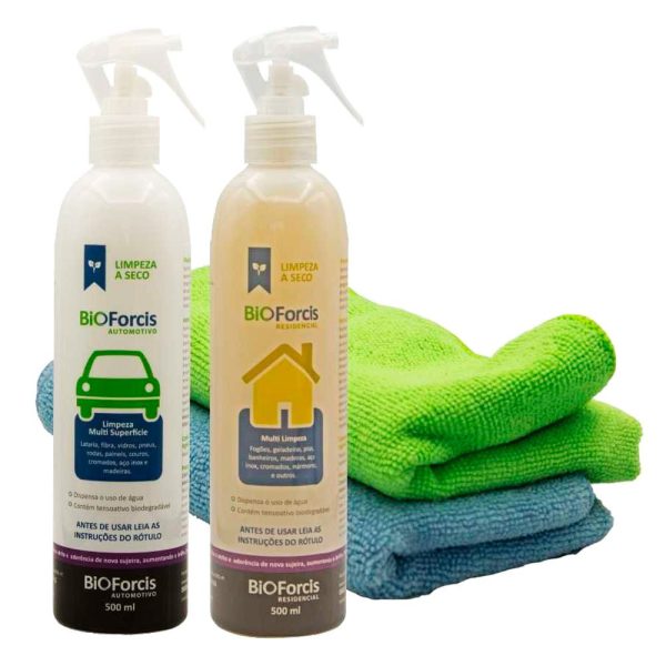 Kit de Limpeza Antiviral Auto e Casa 500ml com 4 Peças BIOFORCIS-BIOCOMBO008