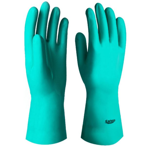 Par de Luvas Nitrílica Com Forro 31cm Tamanho XG Verde SANRO-284N20002