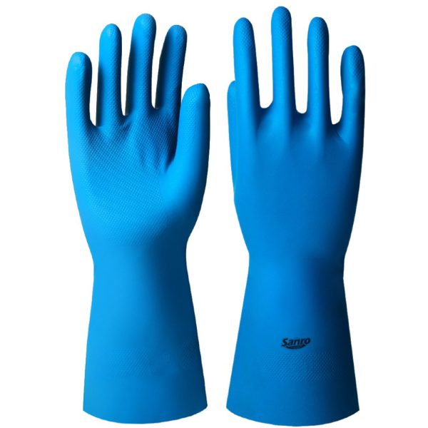Par de Luvas Nitrílica NIT340 31cm Tamanho G Azul SANRO-283N34002