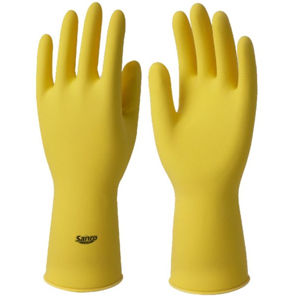 Par de Luvas de Látex LIGHT Forrada 31cm Tamanho M Amarela SANRO-282970402