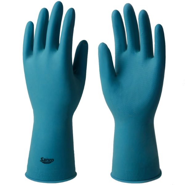 Par de Luvas de Látex Silver sem Forro 31cm Tamanho XG Azul SANRO-284960202