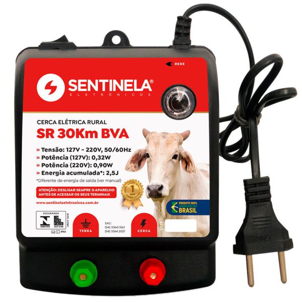 Eletrificador de Cerca SR30KM 2,5J Bivolt sem Regulagem SENTINELA-1039
