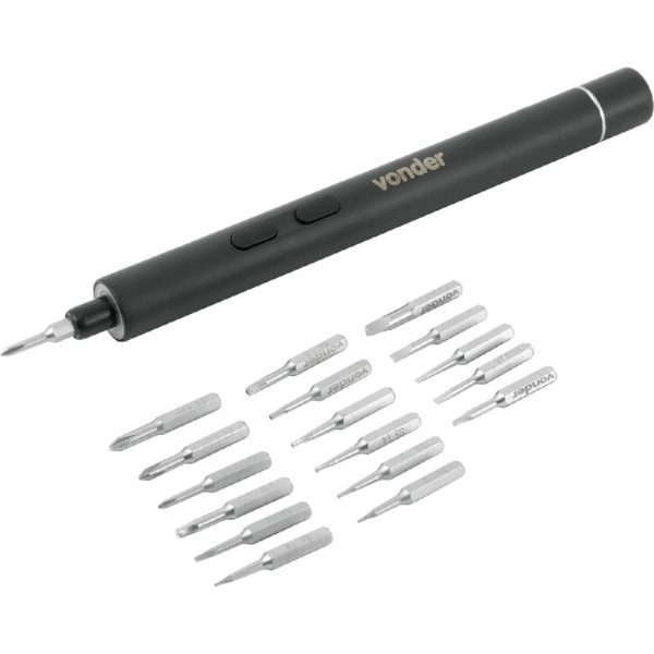 Parafusadeira de Precisão 60HZ 5/32Pol a Bateria com Carregador USB e Acessórios VONDER-6001003700