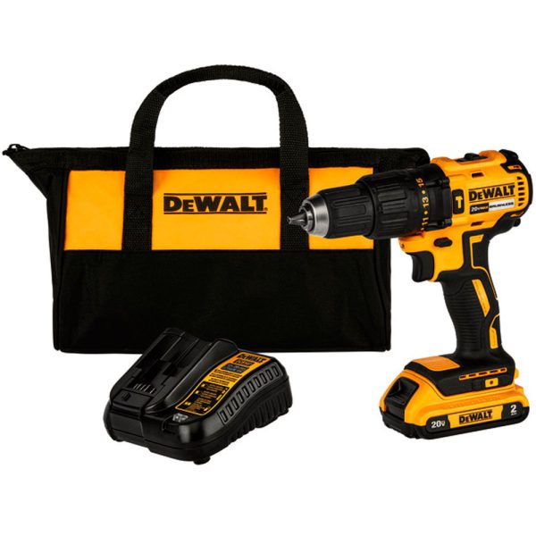 Parafusadeira Furadeira de Impacto Brushless 1/2 Pol. 20V com Bateria Lítio-Íon 2Ah Carregador Bivolt e Bolsa para Transporte DEWALT-DCD7781D1-BR