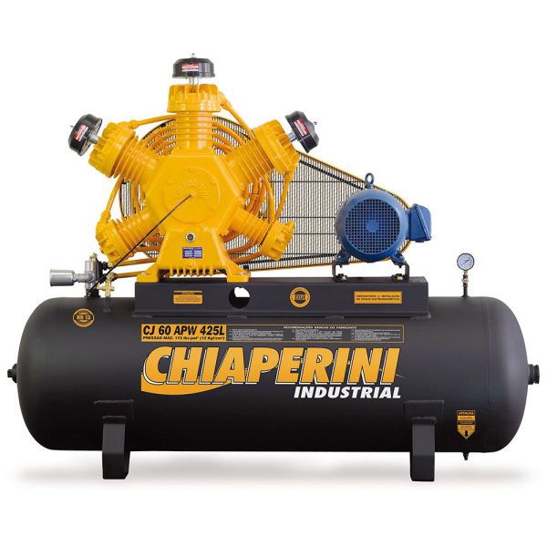 Compressor de Ar Industrial IP55 60 Pés 425L 15HP 220/380V - Trifásico CHIAPERINI-CJ60APW425L