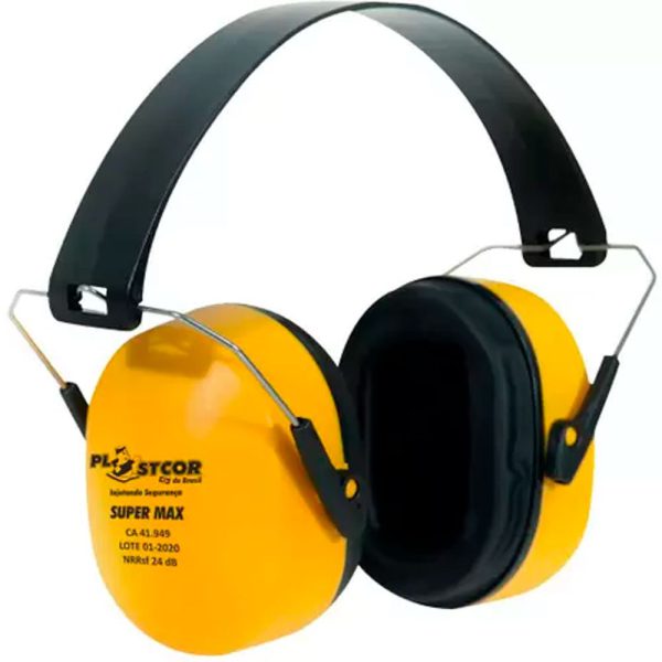 Protetor Auditivo Tipo Concha Amarelo e Preto PLASTCOR-70.001.559
