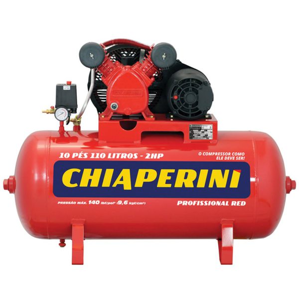 Compressor de Ar Média Pressão 10 Pés 140PSI 2HP 110L 220/380V - Trifásico CHIAPERINI-19751