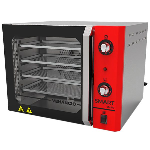 Forno Convector Smart Basic em Inox Vermelho 55L 220V VENANCIO-FCSB4E-INVM
