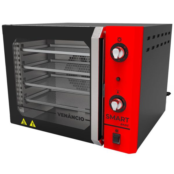 Forno Convector Smart Basic Preto e Vermelho 55L 220V VENANCIO-FCSB4E-PRVM