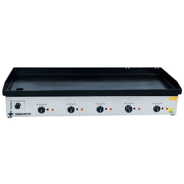 Chapa Elétrica em Inox 1800W 220V Monofásica com 5 Queimadores VENANCIO-CE120
