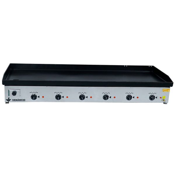 Chapa Elétrica em Inox 1800W 220V Monofásica com 6 Queimadores VENANCIO-CE140