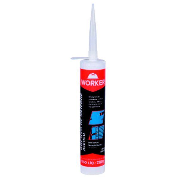 Silicone Branco Resistente para Uso Geral 280g com 12 Unidades WORKER-244910