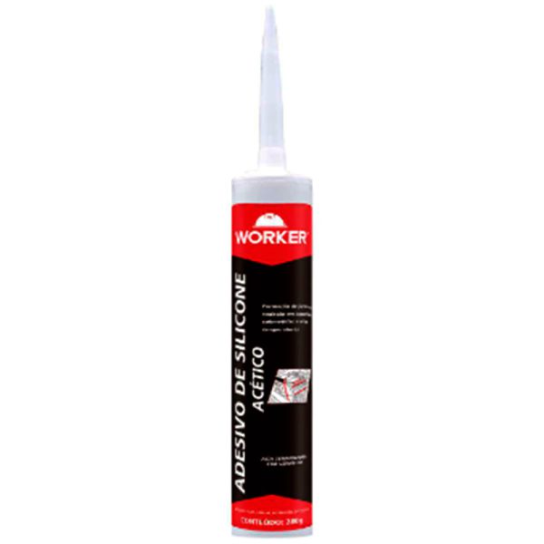 Silicone Acético Vermelho Tixotrópico Alta Temperatura 260g com 12 Unidades WORKER-281069